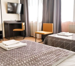 4-местный номер стандарт с 4 односпальными кроватями в Smart Hotel KDO Челябинск