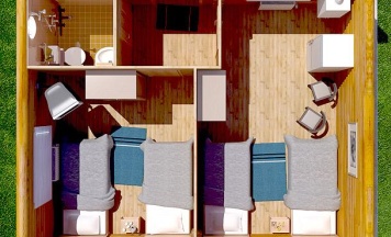 Коттедж стандарт с 4 односпальными кроватями в Рыбалкино