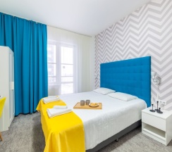 Улучшенная студия с 2-ух спальной или двумя 1-ми кроватями в Pulkovo Apart