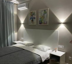 2-комнатные апартаменты люкс с 1 двуспальной кроватью и диваном с видом на море в Apart Ru Hotel