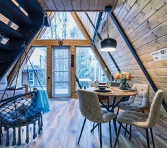 Aframe Black | Баня и банный чан на территории в Берёзовая роща