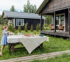 Шале с камином в Шале Мануки эн