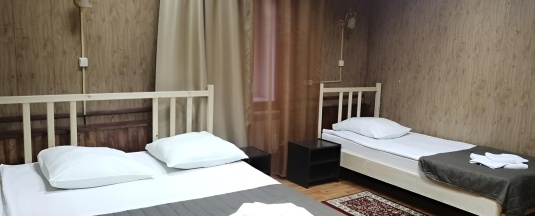 Трехместный номер с 1 двуспальной и 1 односпальной кроватью в Застава