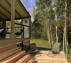 Душа - дача с дровяным камином и бочкой фурако в Domingo Dacha
