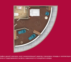 Номер Junior Suite, вид на море - с большой двуспальной кроватью, кресло-кроватью и диван-кроватью в Movenpick Resort&SPA Anapa Miracleon