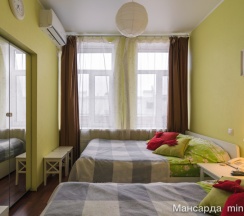 Четырех местный стандарт с двумя двухспальными кроватями в Мансарда