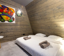 №8 A-Frame 100m2 с купелью и баней(оснащение дома, стоимость купели и бани см. Подробнее) в Les holidays