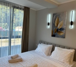 Апартаменты двухкомнатные четырехместные (улучшенные) без балкона в Polikariya