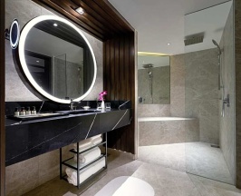 Двухместный люкс Signature Salon двуспальная кровать в Fairmont Singapore