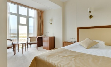 СТАНДАРТ С БОЛЬШОЙ КРОВАТЬЮ И ПАНОРАМНЫМ ОКНОМ (DBL PANORAMA 21 этаж) в Gala Hotel