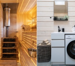 Дом из бруса с камином и баней из осины 4+2 в Snhaus