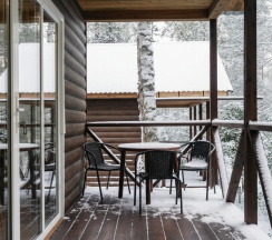 Номер студия с 1 двуспальной кроватью с кухней в Таёжник