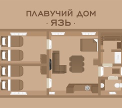 Плавучий дом "Язь" в Северный берег