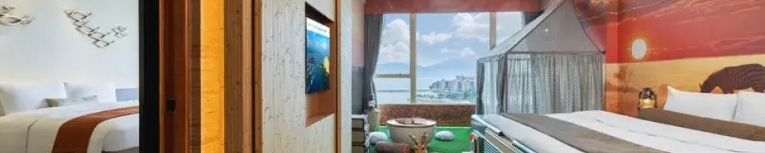 Двухместный номер Animal Safari с балконом и с видом на море двуспальная кровать в Hong Kong Gold Coast Hotel