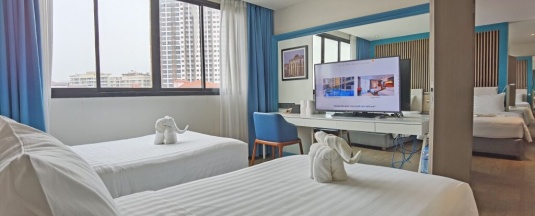 Двухместный номер Deluxe с видом на город 2 отдельные кровати в Отель Citrus Grande Hotel Pattaya By Compass Hospitality