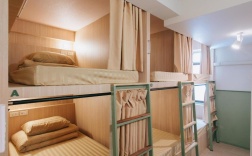 Кровать в общем номере (женский номер) с красивым видом из окна в Muan Hostel