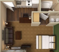 Одноместная студия Deluxe двуспальная кровать в Extended Stay America Select Suites Atlanta Buckhead