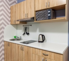 Улучшенная студия с 2-ух спальной или двумя 1-ми кроватями в Pulkovo Apart