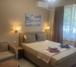 1-комнатные апартаменты стандарт с 1 двуспальной кроватью в Креатида