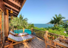 Двухместная Villa Plus Sea View Pool двуспальная кровать в Santhiya Koh Phangan Resort & Spa