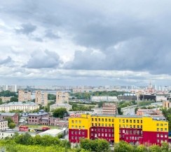 Студия с красивым видом из окна в Квартира ОВАПАРТ для 2 гостей в 3 минутах пешком от станции МЦК ЗИЛ