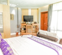 Двухместный полулюкс с видом на сад двуспальная кровать в Vartika Resovilla KuiBuri Beach Resort and Villas