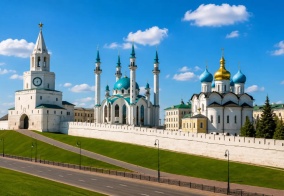 Апартаменты Квартира Просторная двухуровневая студия у подножия Казанского Кремля в Казани
