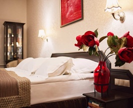 Двухместные апартаменты с балконом и с видом на город двуспальная кровать в Граф Толстой