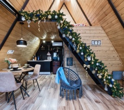 Aframe Black | Баня и банный чан на территории в Берёзовая роща