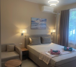 1-комнатные апартаменты стандарт с 1 двуспальной кроватью в Креатида