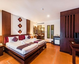 Двухместное бунгало Deluxe Premium двуспальная кровать в Duangjitt Resort & Spa