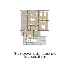 4-х местный дом в Центральном поселке категории Эконом в Альпийские дома в Прибрежном посёлке