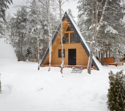 №4 A-Frame 60m2 с купелью (оснащение дома, стоимость купели и бани см. Подробнее) в Les holidays
