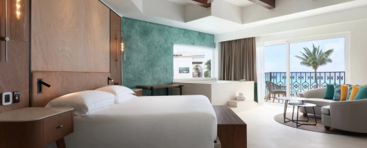 Двухместный люкс c 1 комнатой oceanfront (двуспальная кровать) в Отель Hyatt Vivid Playa Del Carmen