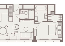 Апартаменты с 1 спальней в Intermark Residence