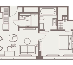 Апартаменты с 1 спальней в Intermark Residence