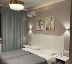 2-комнатные апартаменты люкс с 1 двуспальной кроватью и диваном с видом на море в Apart Ru Hotel