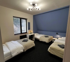 Кровать в 3-местном общем мужском номере в Прусс