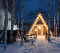 Aframe Luxe White | Банный чан на территории в Берёзовая роща