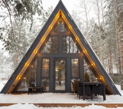 №2 A-Frame 60m2 с купелью (оснащение дома, стоимость купели и бани см. Подробнее) в Les holidays