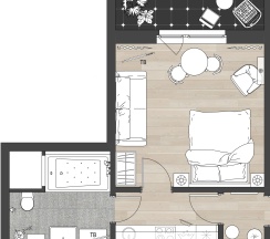 1-комнатные апартаменты стандарт в Абадель