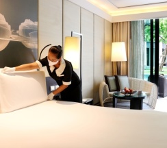 Двухместный люкс Terrace Presidential двуспальная кровать в Siam Kempinski Hotel Bangkok