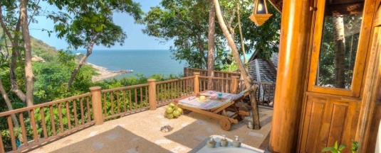 Двухместная вилла Sea View двуспальная кровать в Santhiya Koh Phangan Resort & Spa