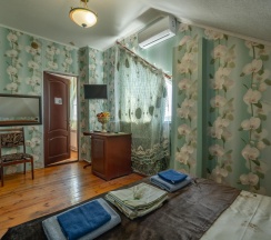 Номер стандарт с 1 односпальной и 1 двуспальной кроватью (мансарда) в Изумруд