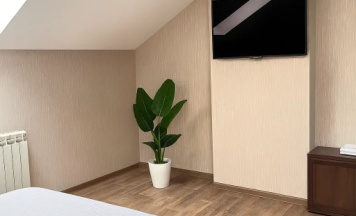 Двухместная студия Мансарда с красивым видом из окна двуспальная кровать в Eva Apartments