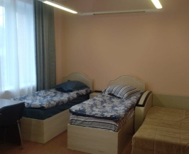 четырехместный номер с 2 раздельными кроватями и двуспальной диваном в Неделина