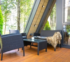 A-Frame № 2 (оснащение дома, стоимость купели и бани см. Подробнее) в Les holidays