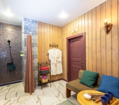 Коттедж《Тиффани делюкс》с сауной и "Банным чаном" (расположен в  Логиново) в Сканди хаус