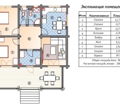 Коттедж "Домик Деда Мороза" (2 спальни) 94 м2 в Руза Фэмили Парк