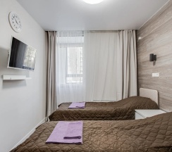 1-комнатные апартаменты студия с 2 односпальными кроватями в Home Like (Хоум Лайк) на бульваре Эйнштейна 4